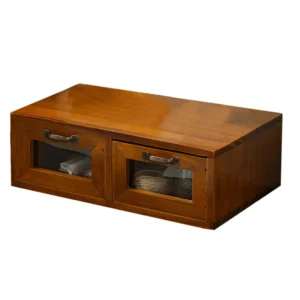 1pc Retro Monitor Wood Desktop Organizer Drawer Computer Rack Desktop Storage Computer Rack Vintage Style